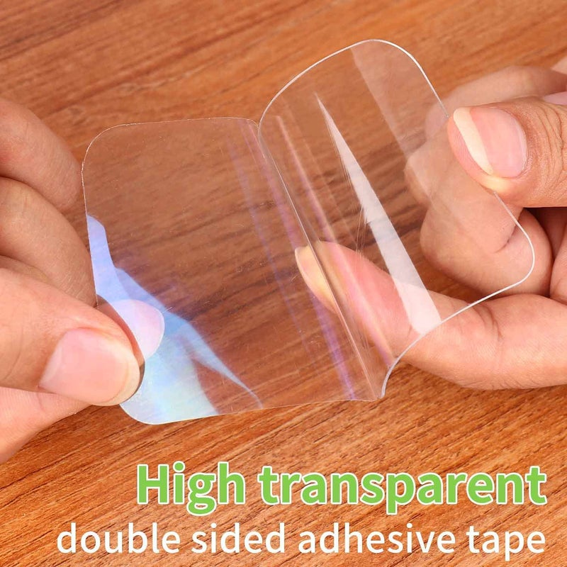 MILEQEE 20PCS Double Sided Adhesive Pads for Mounting, 2.36inx2.36in, Sticky Tack Double Sided Tape for Walls Hanging, Two Sided Pre-Cut Squares, 2 Sided Nano Wall Mount Heavy Duty Pad Clear - Image 3